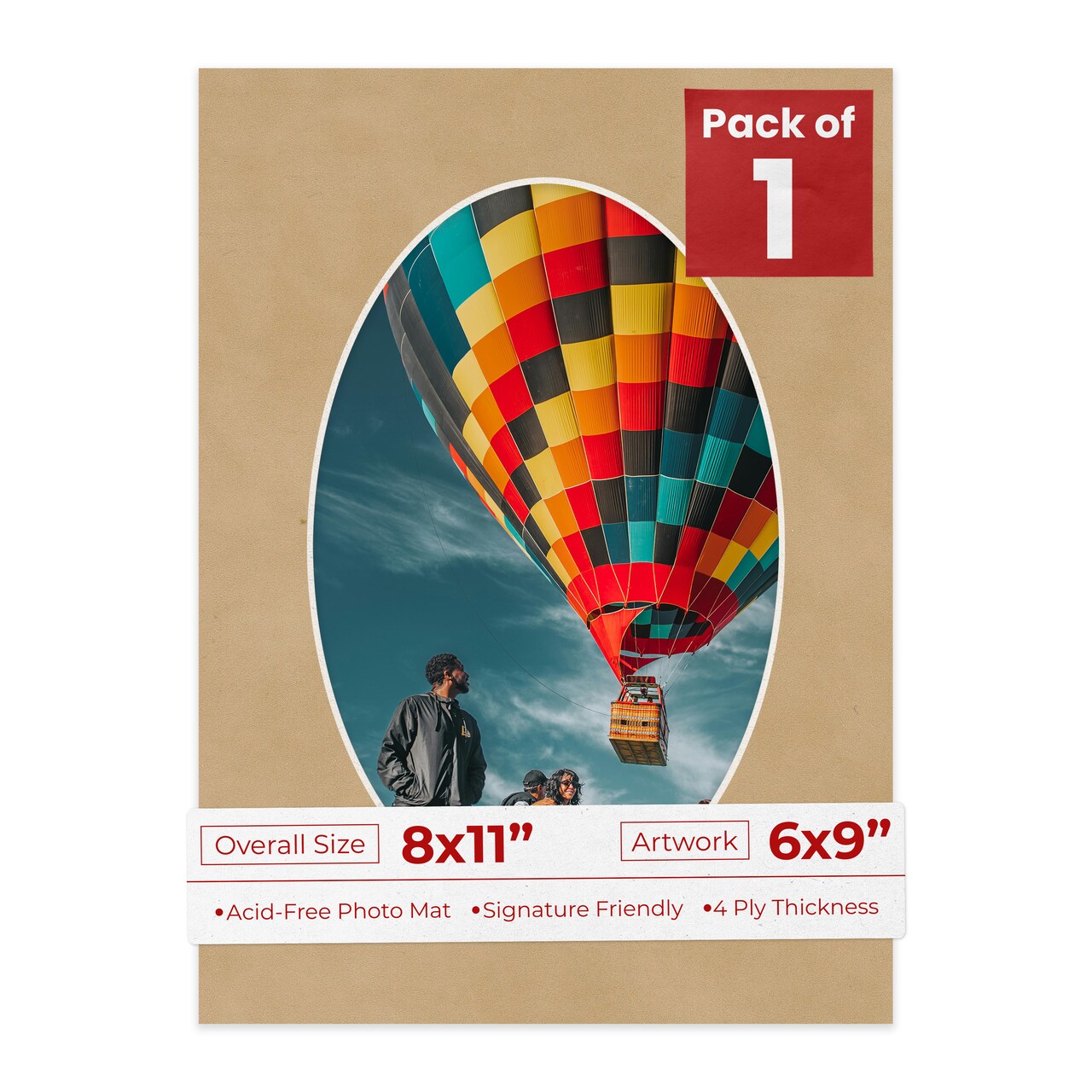 Beige Suede Mat Board for 8x11 Frames - Oval Opening for 6x9 Photos